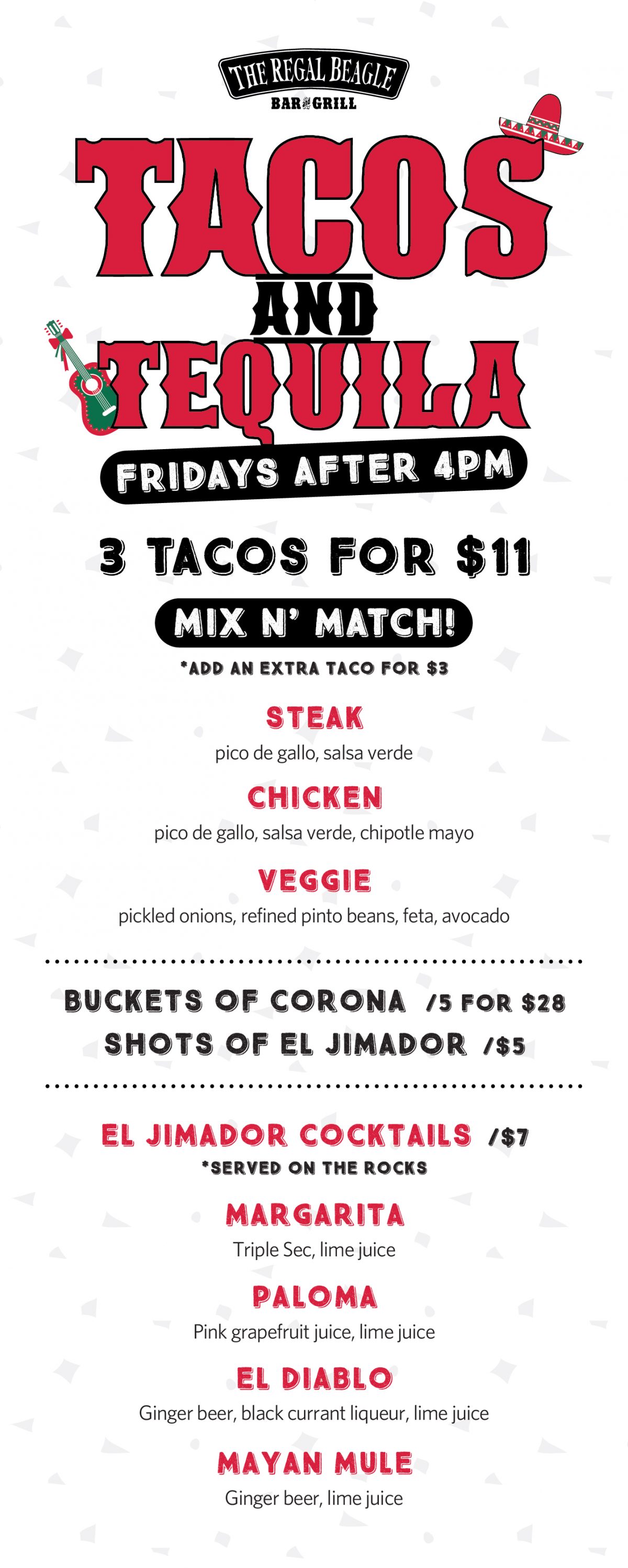 2020RBTacos and TequilaMENU05 The Regal Beagle Bar & Grill